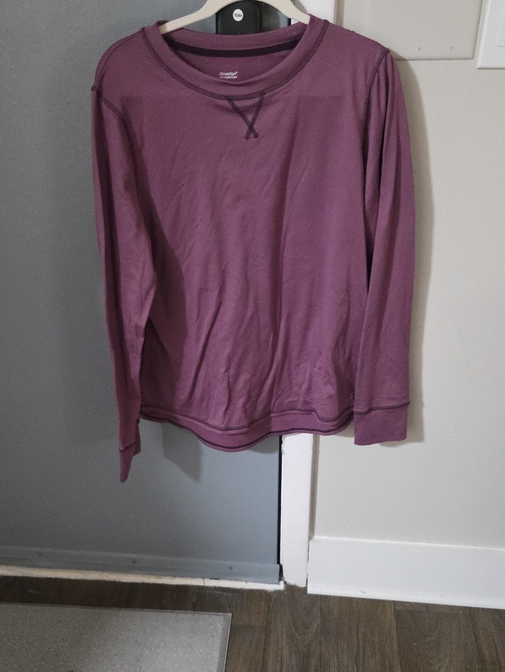 Cuddl Duds Long-Sleeve Crewneck Shirt - Plum